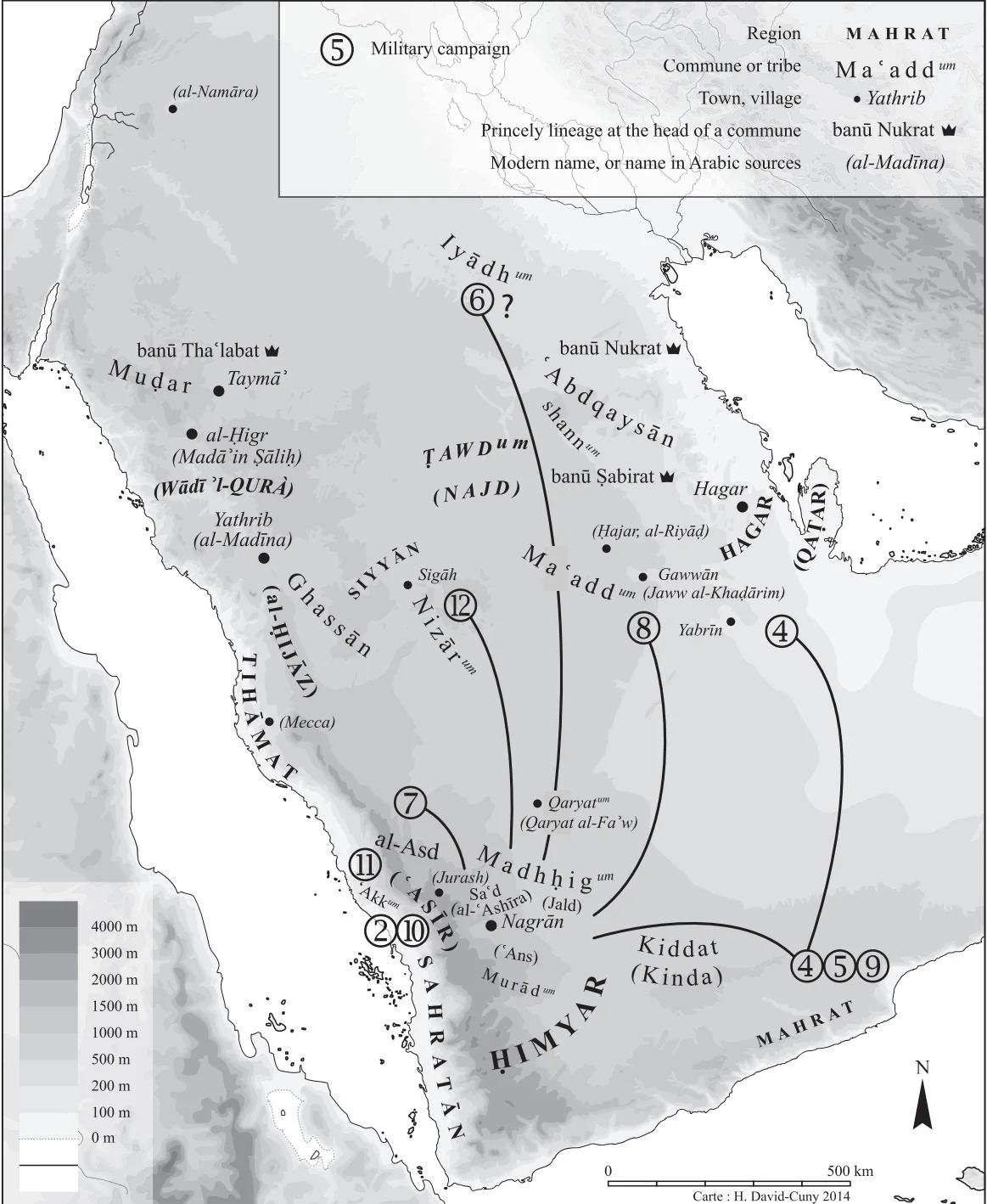 Territorial Expansion Of The Himyarite Kingdom In the 4th & 5th century AD. Source: Arabs and Empires Before Islam, pg 143.