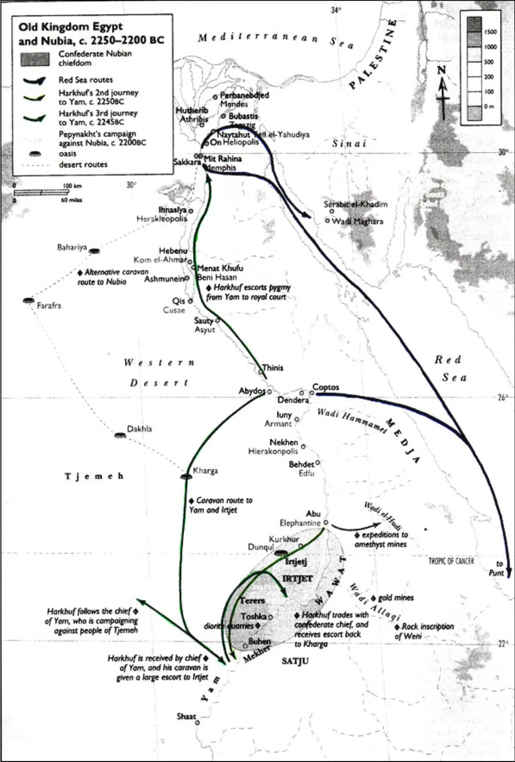 Journeys of Harknuf. Source: Profiling Punt: using trade relations to locate ‘God’s Land’ pg 28