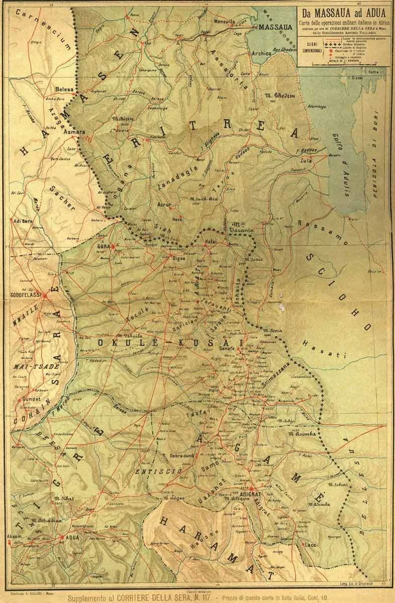 Borders of the Wuchale Treaty - signed in the 2nd of May 1889.
