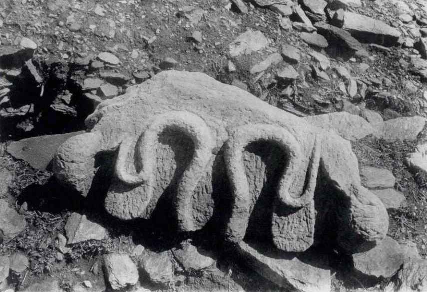 Snake Carving, Found At Tokonda. Source: Die Deutsche Aksum - Expedition 1906 unter Enno Littman (Vol.1), pg 350.