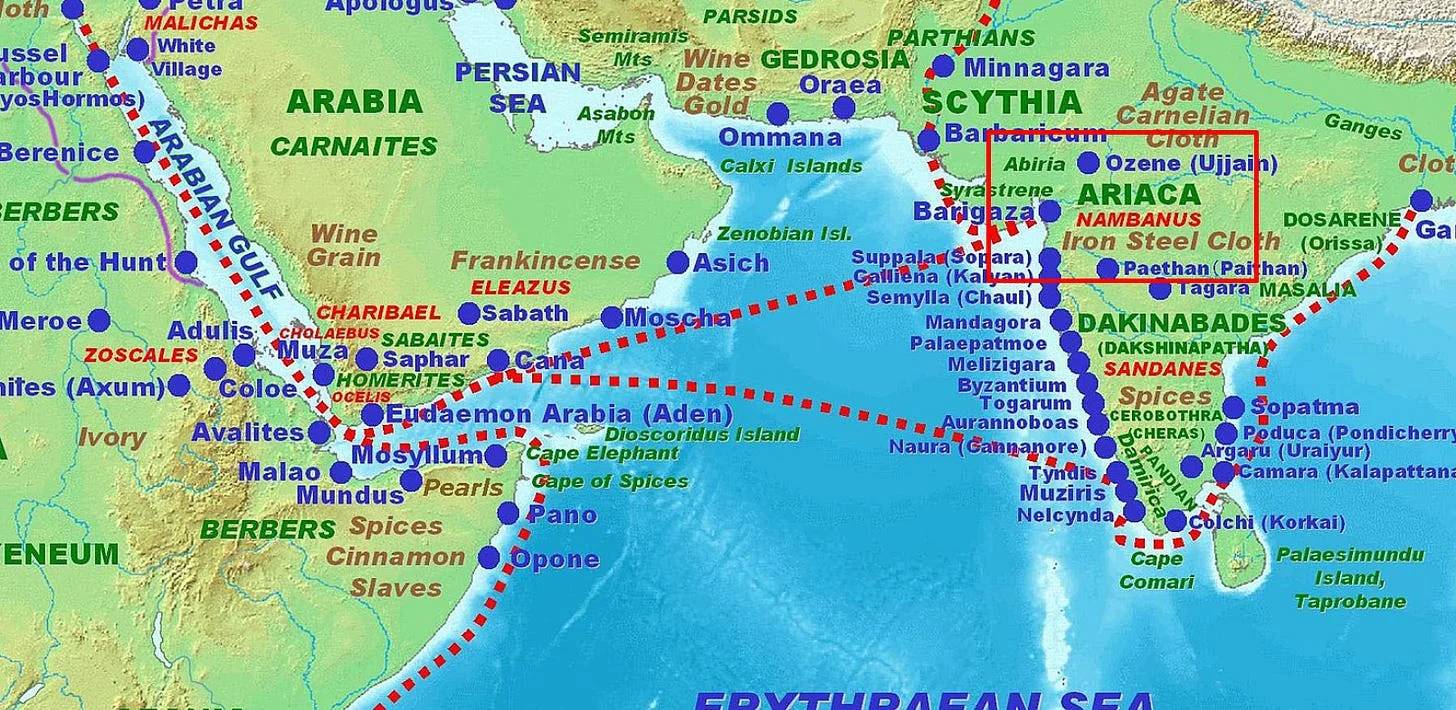 The region of Ariaca is highlighted. Source of the map