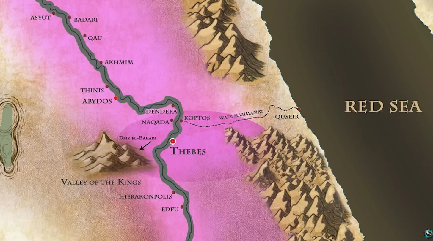 One of the routes used by Ancient Egyptians to reach the Red Sea coastline. Source: DW World history