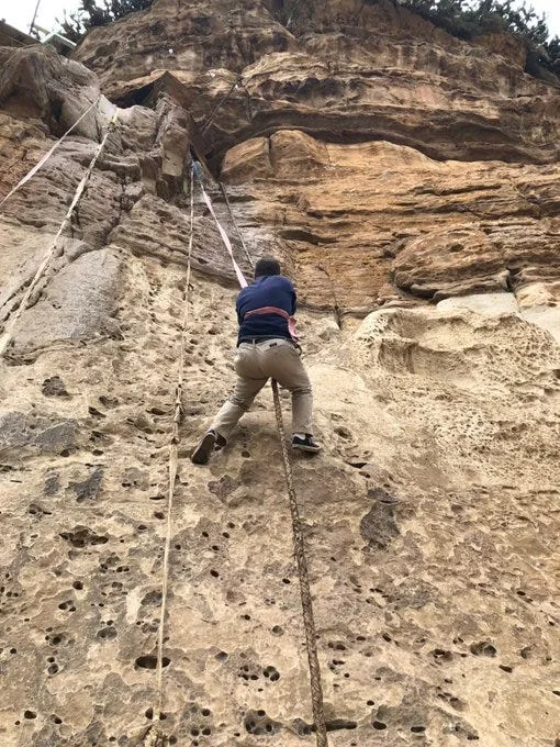 Patrick Chovanec climbing Dabra Dammo. Source