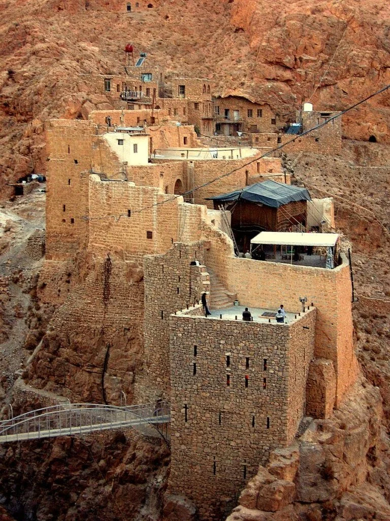 Deir Mar Musa al-Habashi, Syria - The Monastery Of St.Moses The Abyssinian - this is the oldest side. (Source)