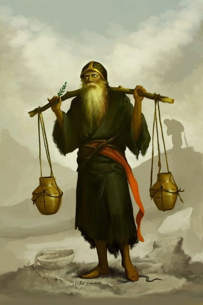 Saint Moses Carrying Pots Of Water. (Source)