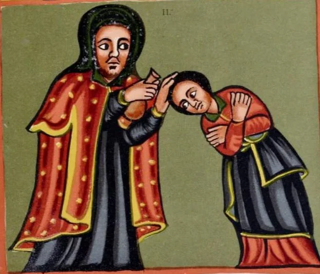 Takla Haymanot annoints Yakuno Amlak Emperor. Source: The life of Takla Hâymânôt, PLATE XXIX.