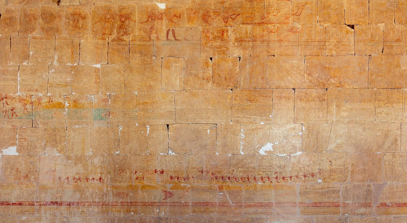 Relief depicting Hatshepsut’s expedition to Punt at her mortuary temple, Deir el-Bahari. (Source)