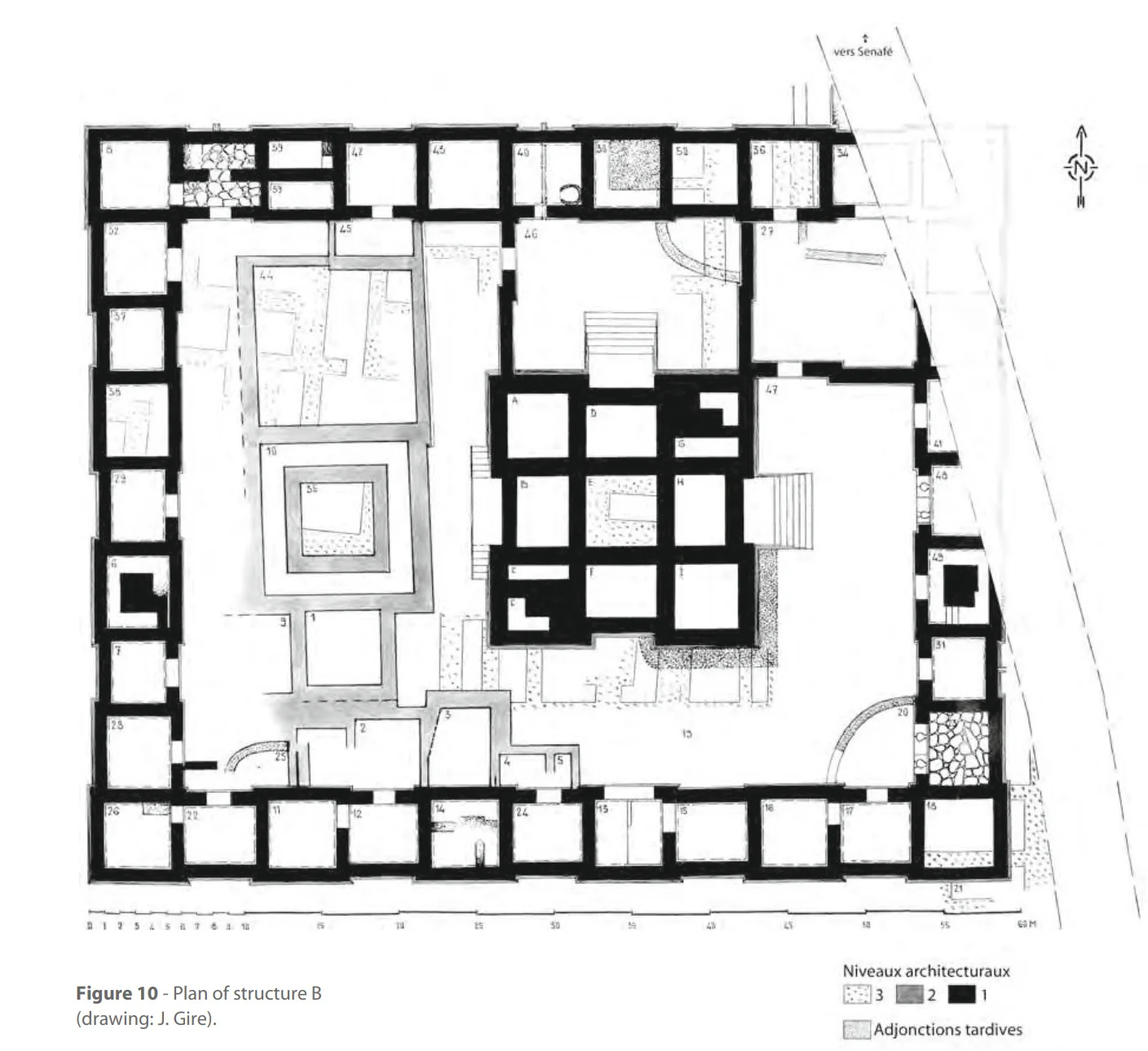 Plan of structure B. Source: Matara: the Archaeological Investigation of a City of Ancient Eritrea, pg 22.