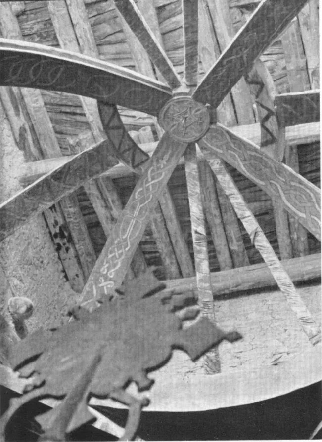 Timber Dome In the Sanctuary Room. Source: The Monastery of Debra Damo, Ethiopia By DEREK MATTHEWS, PLATE VII a