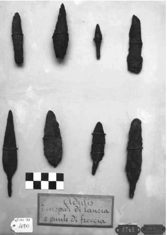 Iron spearheads found at Adulis. Source: The Ancient Red Sea Port of Adulis and the Eritrean Coastal Region, pg 82.