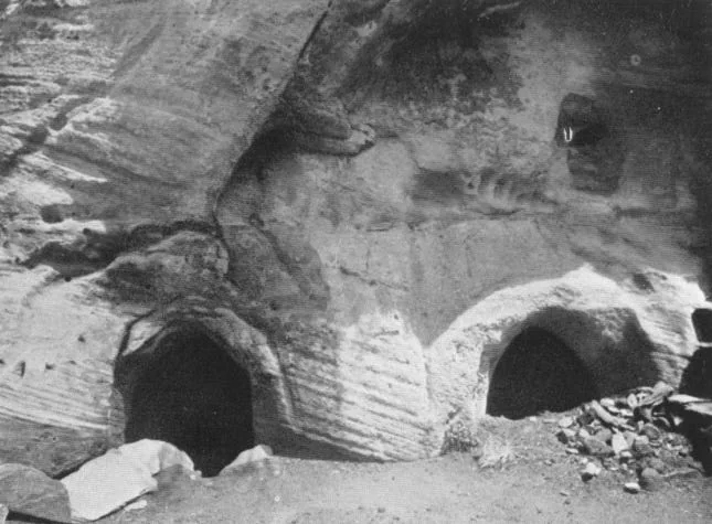 Funerary Caves near the lower church. Source: The Monastery of Debra Damo, Ethiopia By DEREK MATTHEWS, PLATE XIII
