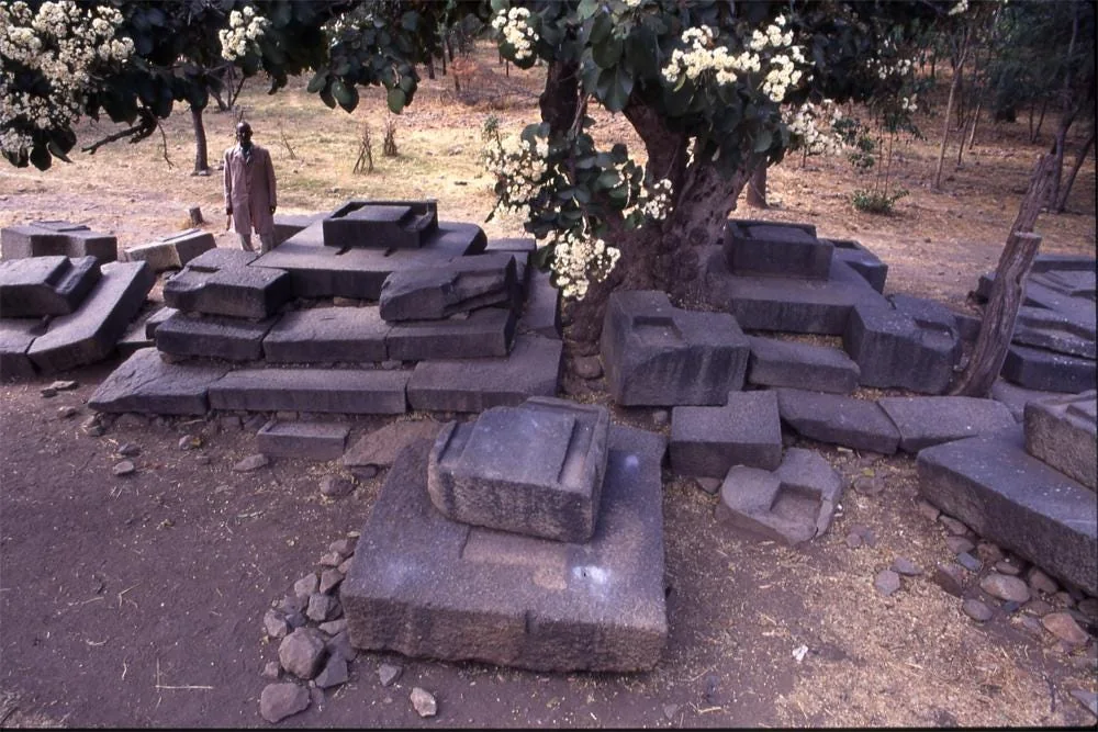 “Thrones Of The Judges”, located outside the church. Source