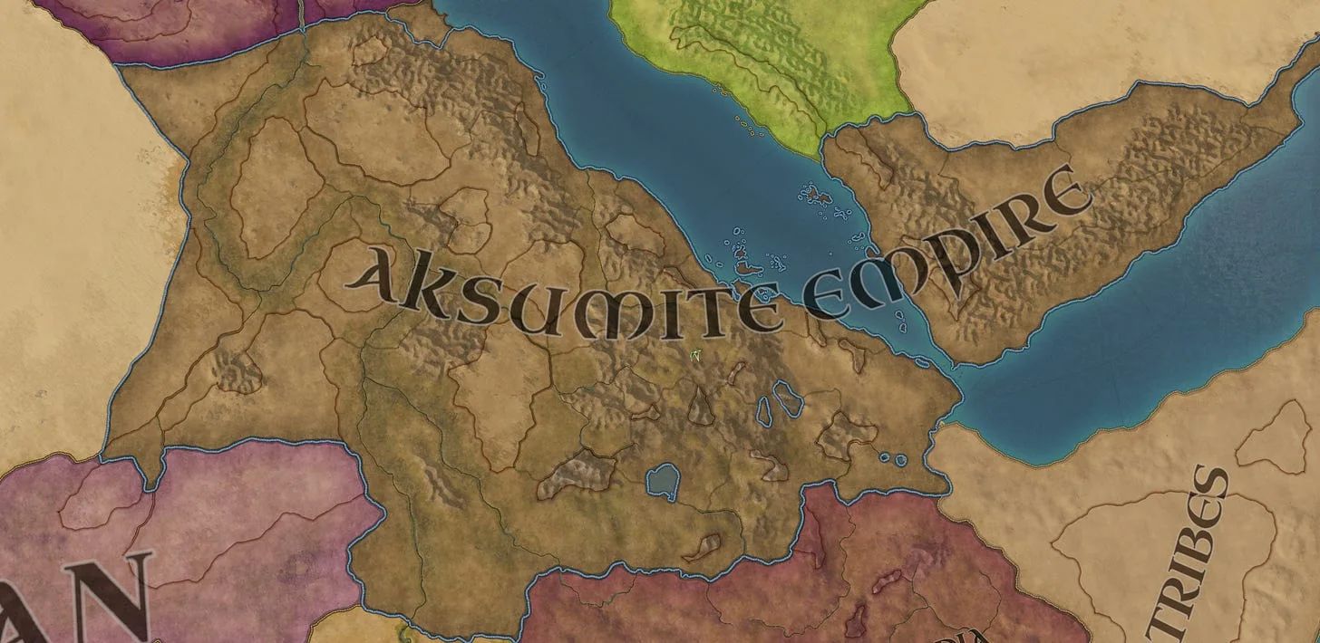 Rough Extent Of Aksumite Empire, At The Beginning Of Emperor Kalebs’ Reign. Own Work