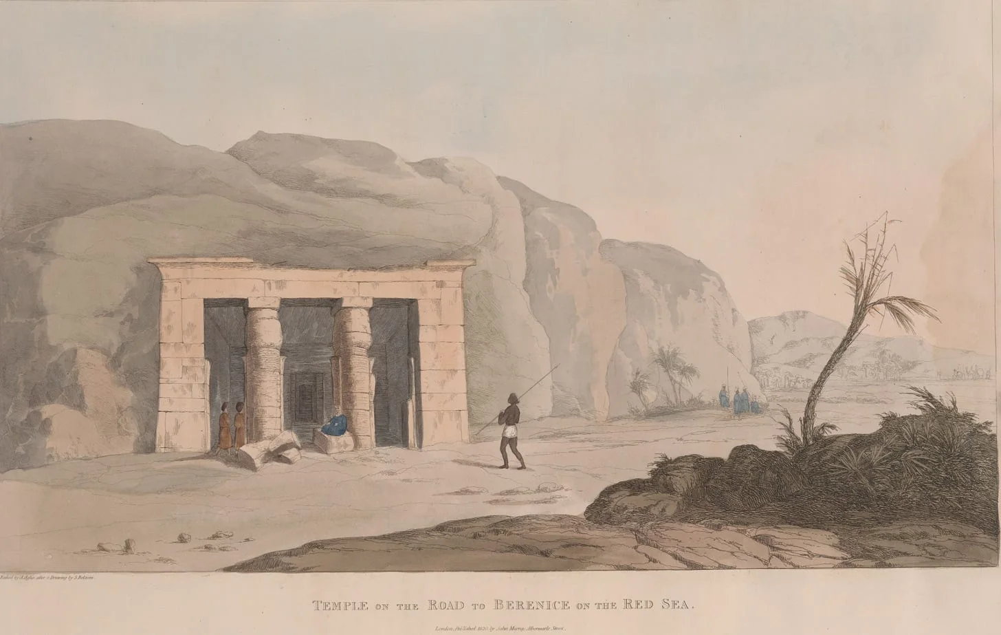 18th century Artwork titled “Temple on the road to Berenice [Baranis] on the Red Sea”. Source