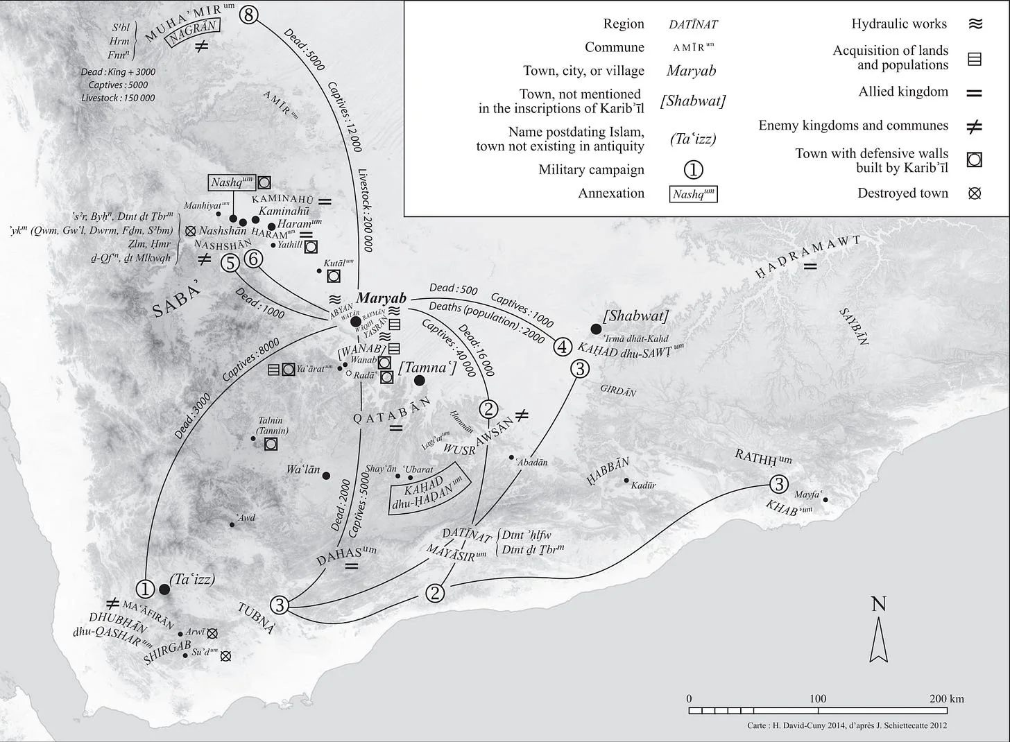 Southern Arabia (specifically modern-day Yemen) at the beginning of the seventh century bc. Source: Arabs and Empires Before Islam, Fig 2.8.