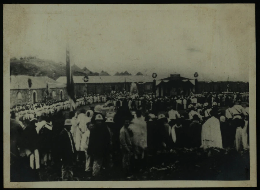 Cerimonia religiosa per l'arrivo ad Asmara della salma del Magg. Pietro Toselli. 22 luglio 1897