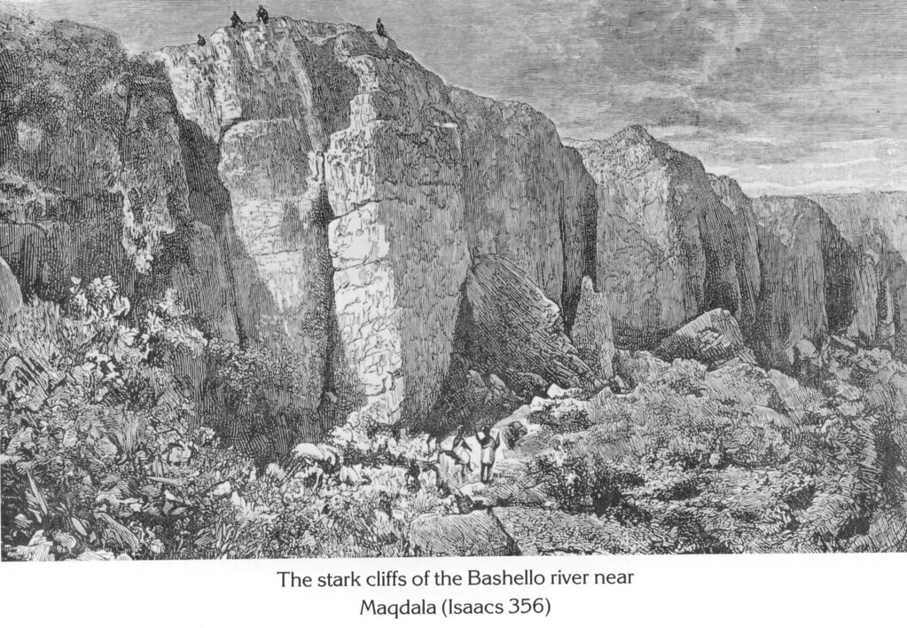 The stark cliffs of the Bashello river near Maqdala (Isaacs 356)
