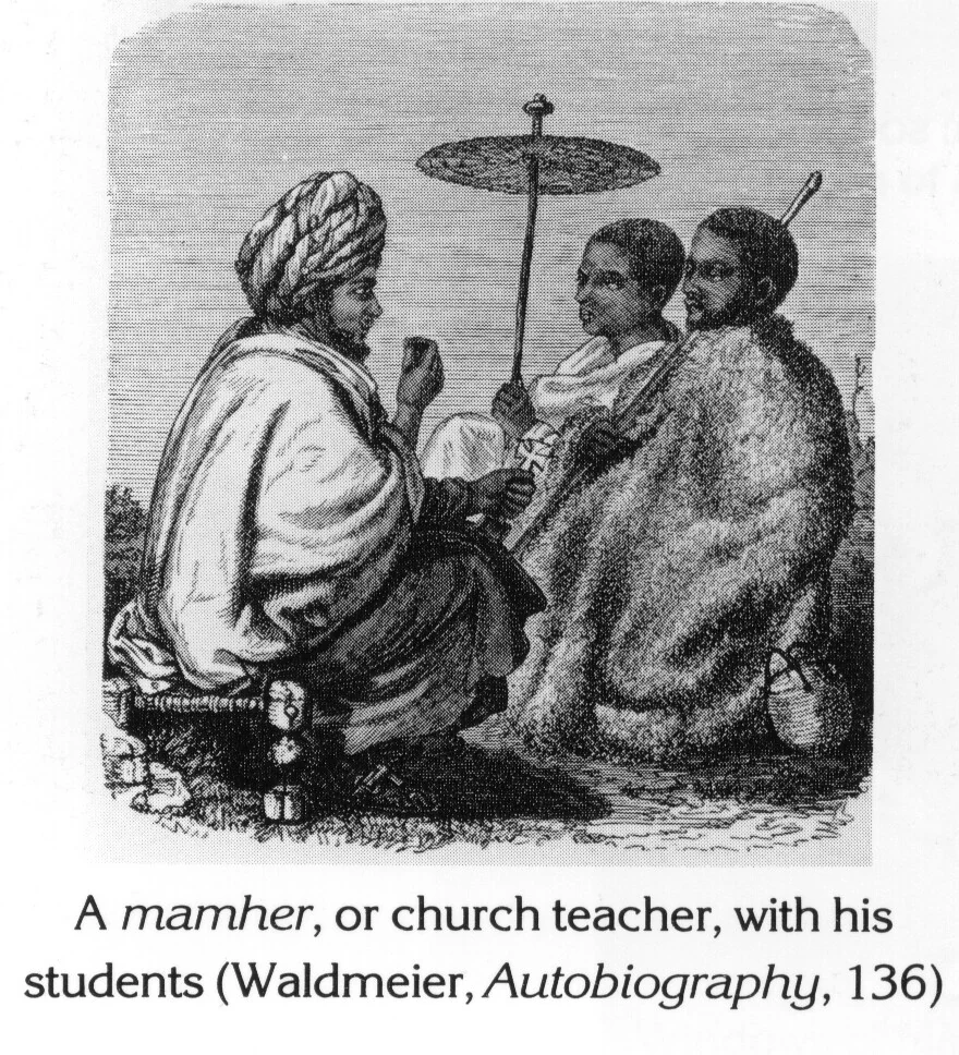 A mamher, or church teacher, with his students (Waldmeier, Autobiography, 136)