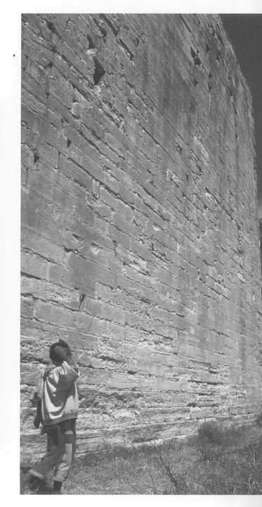 BELOW RIGHT 40 Yeha, exterior view of the Great Temple’s south wall, 1996.