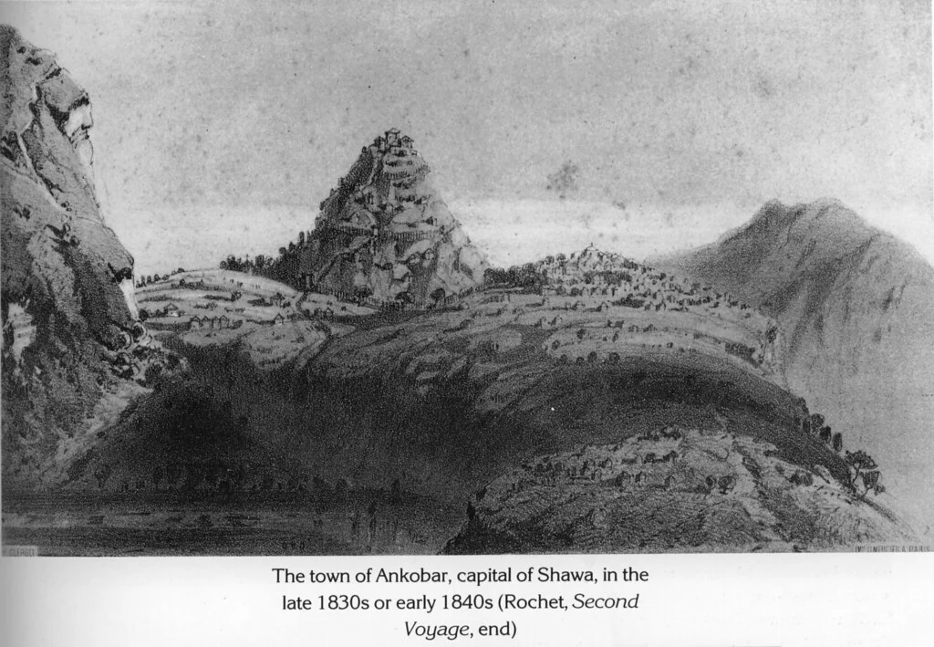 The town of Ankobar, capital of Shawa, in the late 1830s or early 1840s (Rochet, Second Voyage, end)