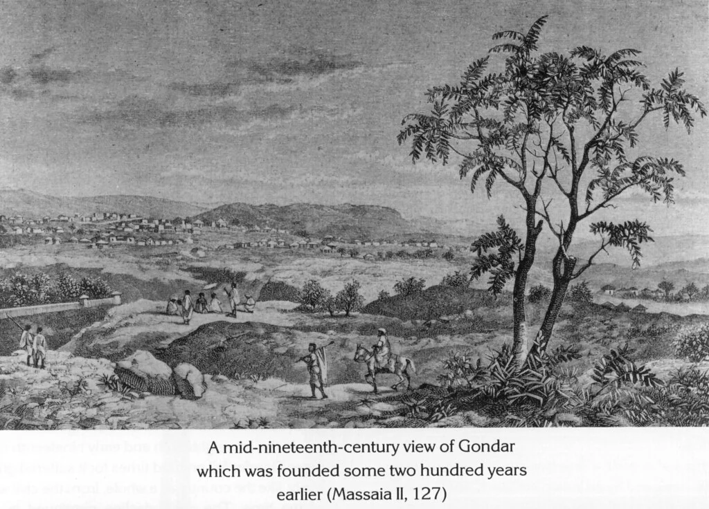 A mid-nineteenth-century view of Gondar which was founded some two hundred years earlier (Massaia II, 127)