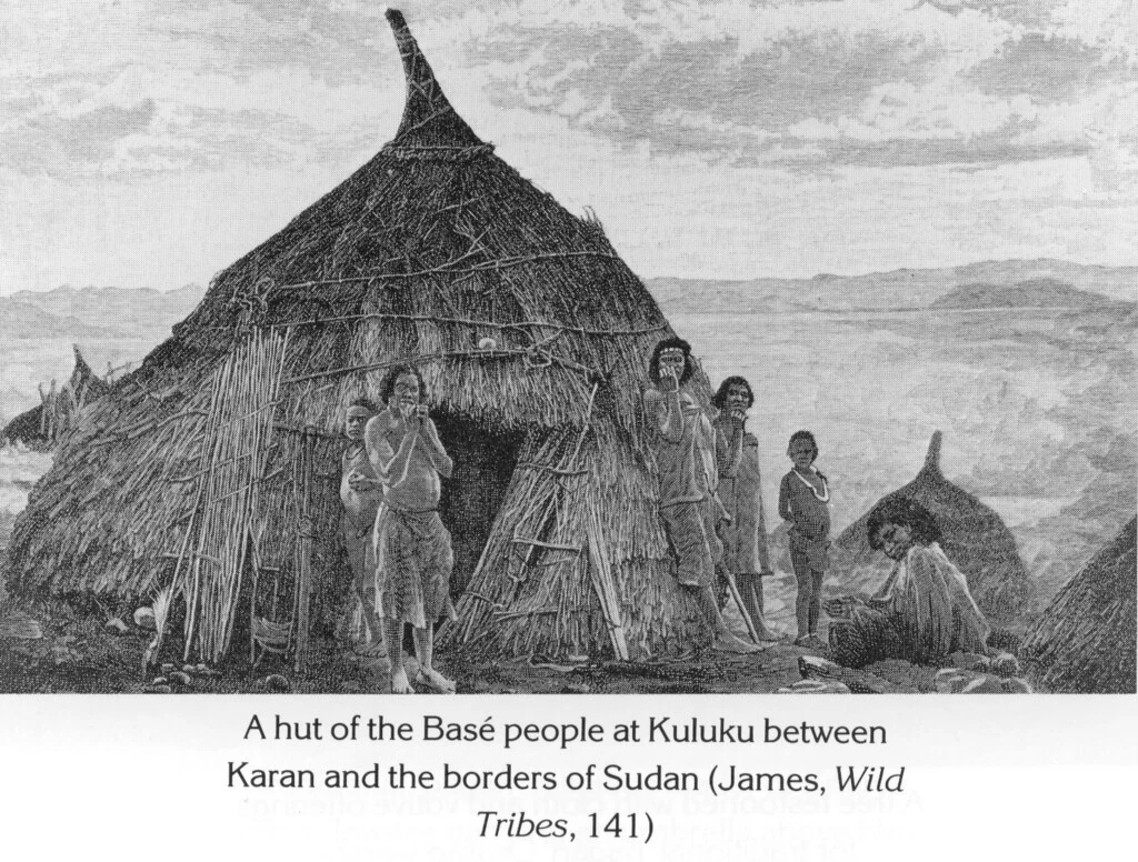 A hut of the Basé people at Kuluku between Karan and the borders of Sudan (James, Wild Tribes, 141)