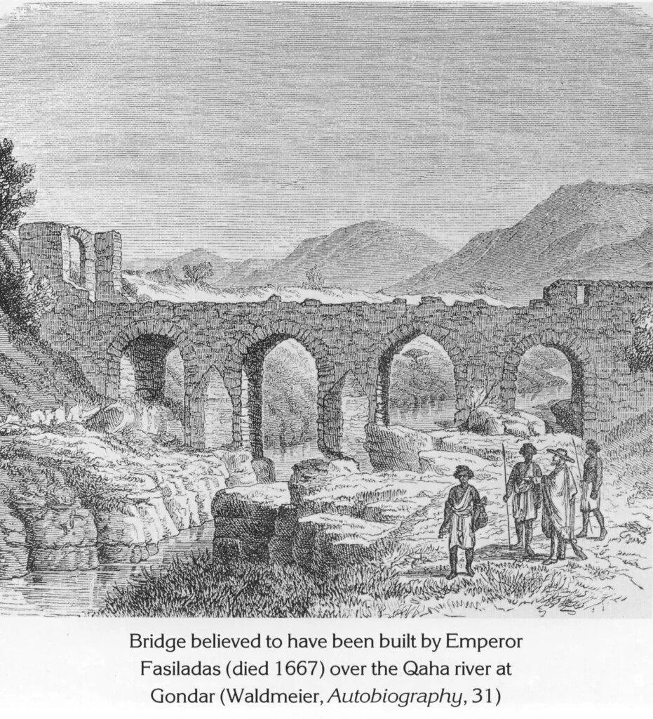 Bridge believed to have been built by Emperor Fasiladas (died 1667) over the Qaha river at Gondar (Waldmeier, Autobiography, 31)