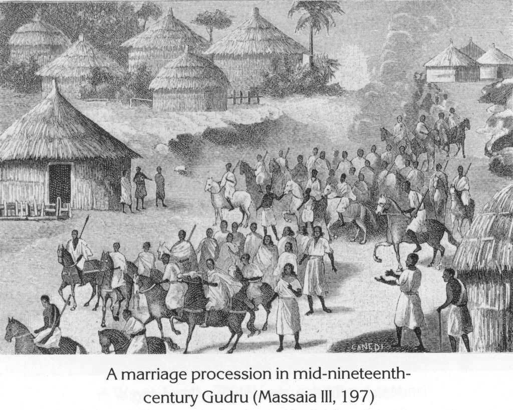 A marriage procession in mid-nineteenth-century Gudru (Massaia III, 197)