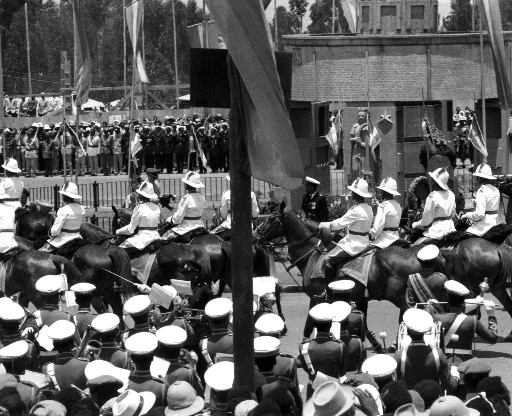 The Guard and Band in Parade during Anniversary of Emperor's Coronation