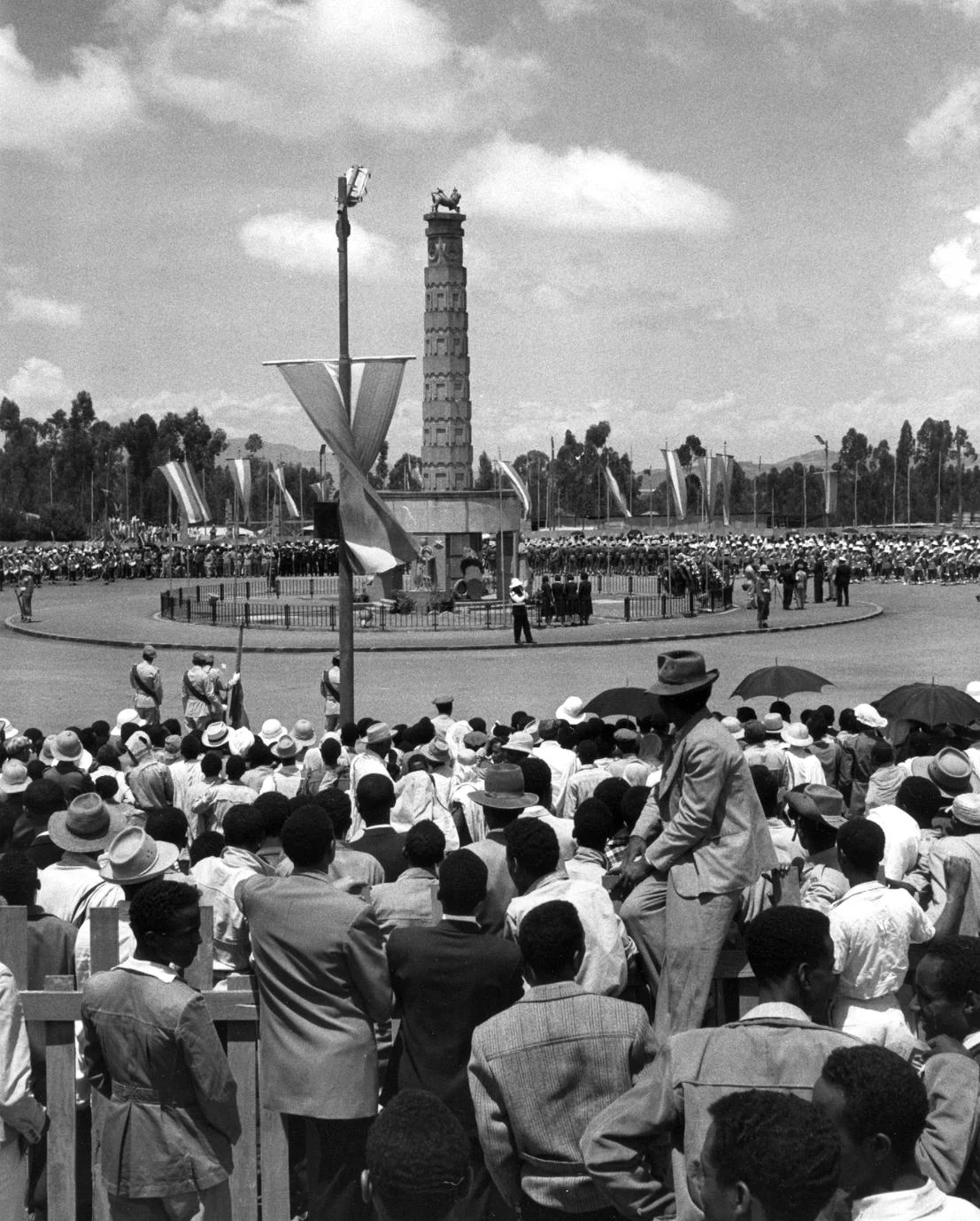 Crowd along Parade Route during Anniversary of Emperor's Coronation
