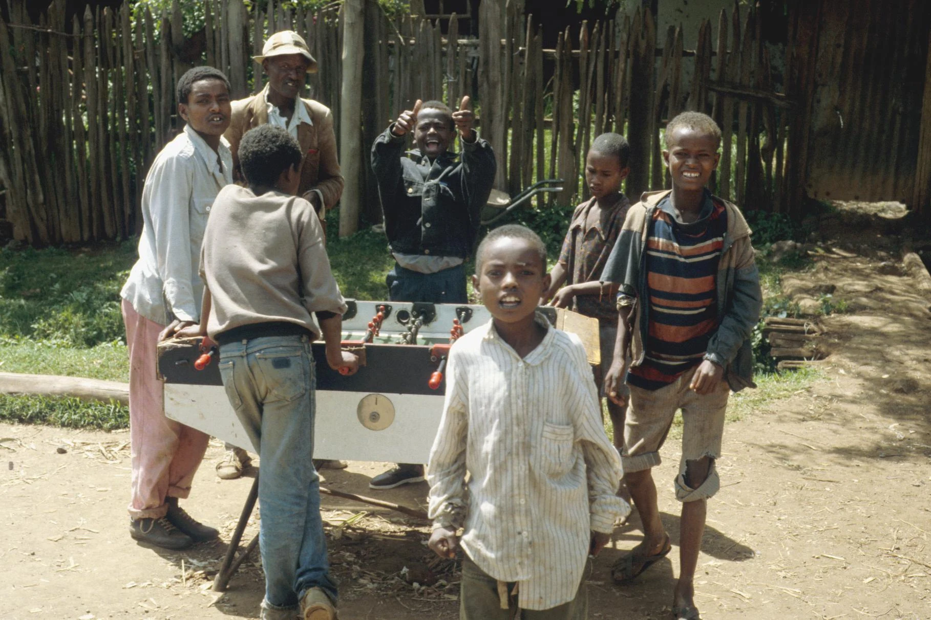 Young Boys Playing Foosball