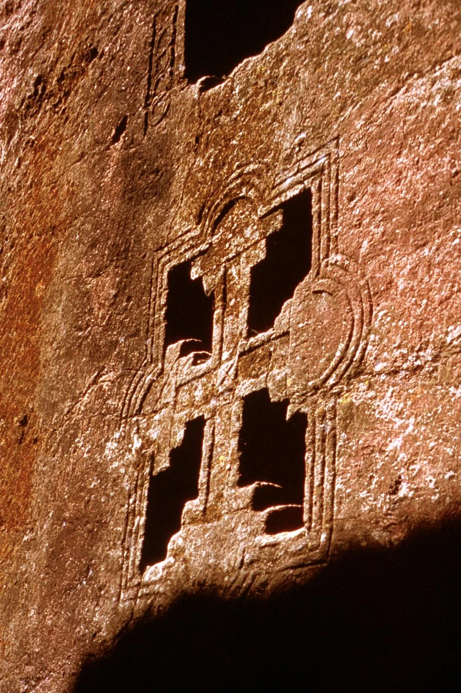 Fenestration of Carved Stone Church in Lalibella