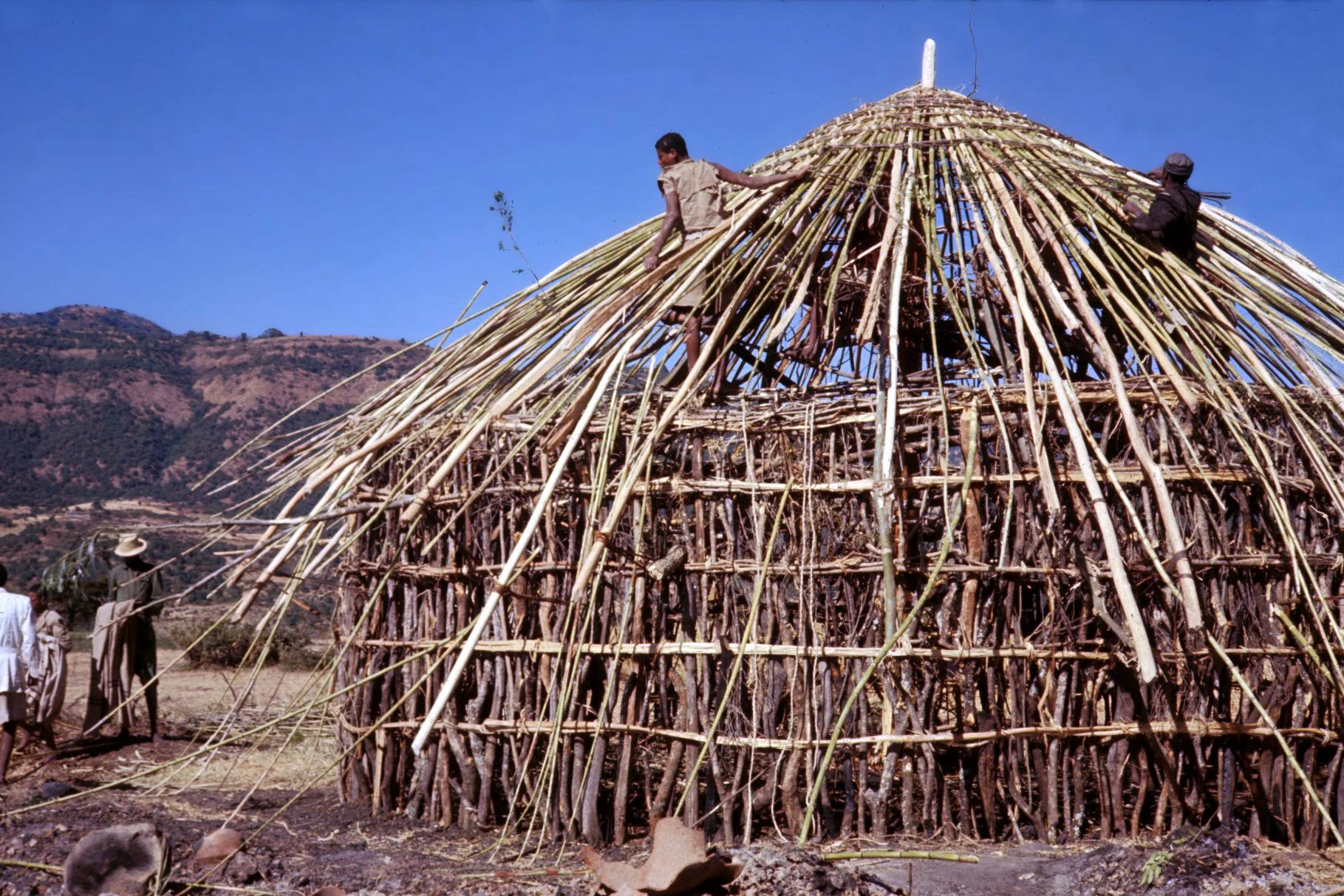 Preparing Roof for Applying Thatch