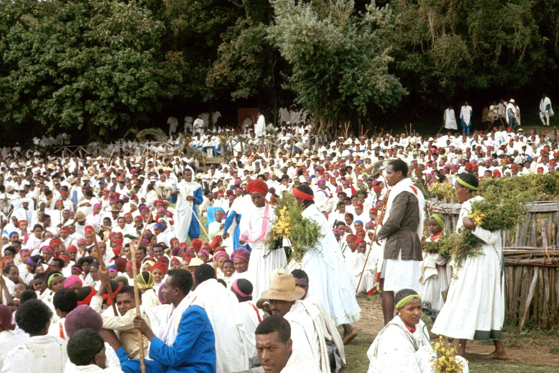 Crowd at Festivities Following Observance of "Mask'ali" (Annual Ceremony)