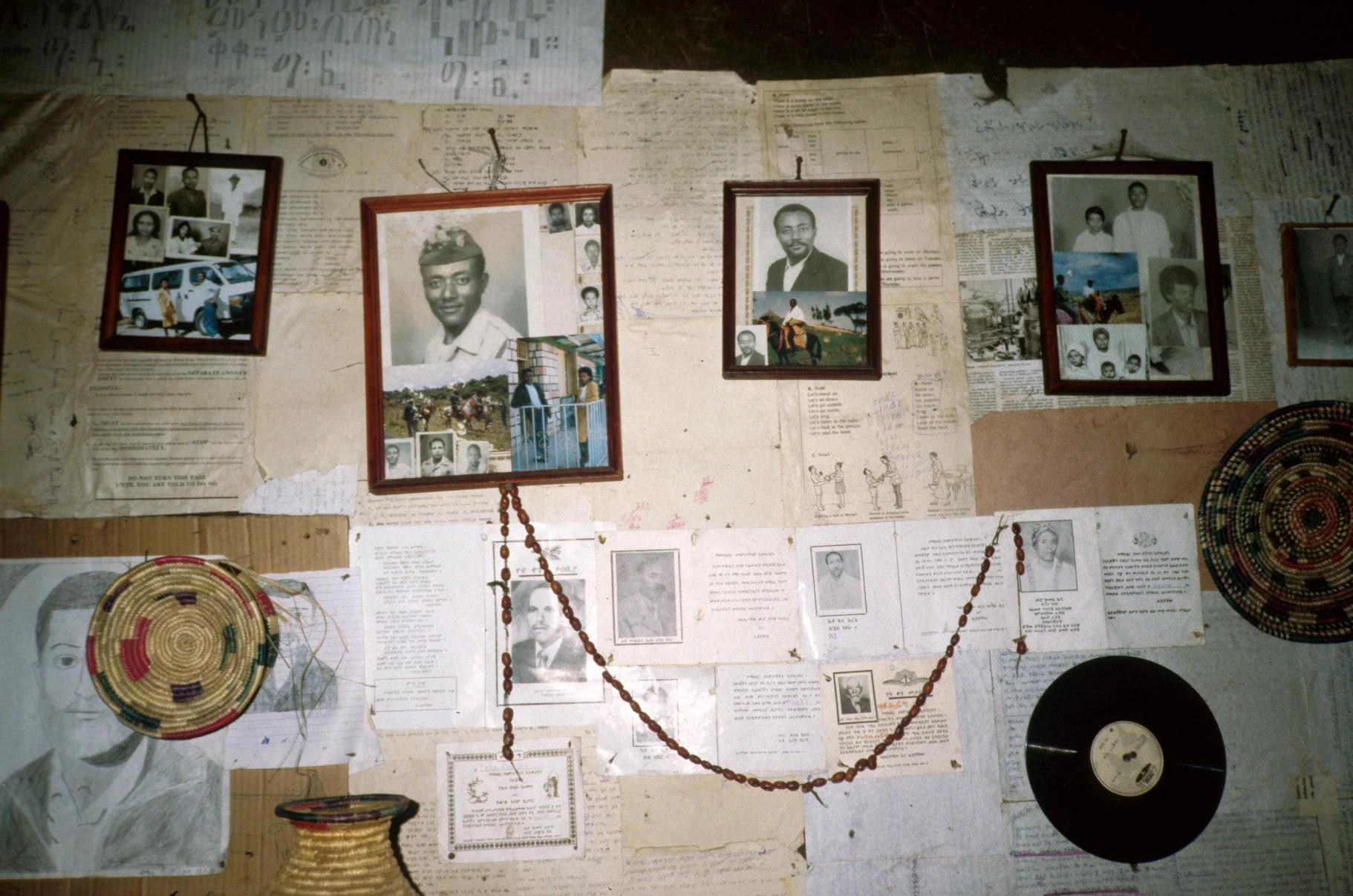 Family Photos on Walls of Parent's Home of Bride or Groom