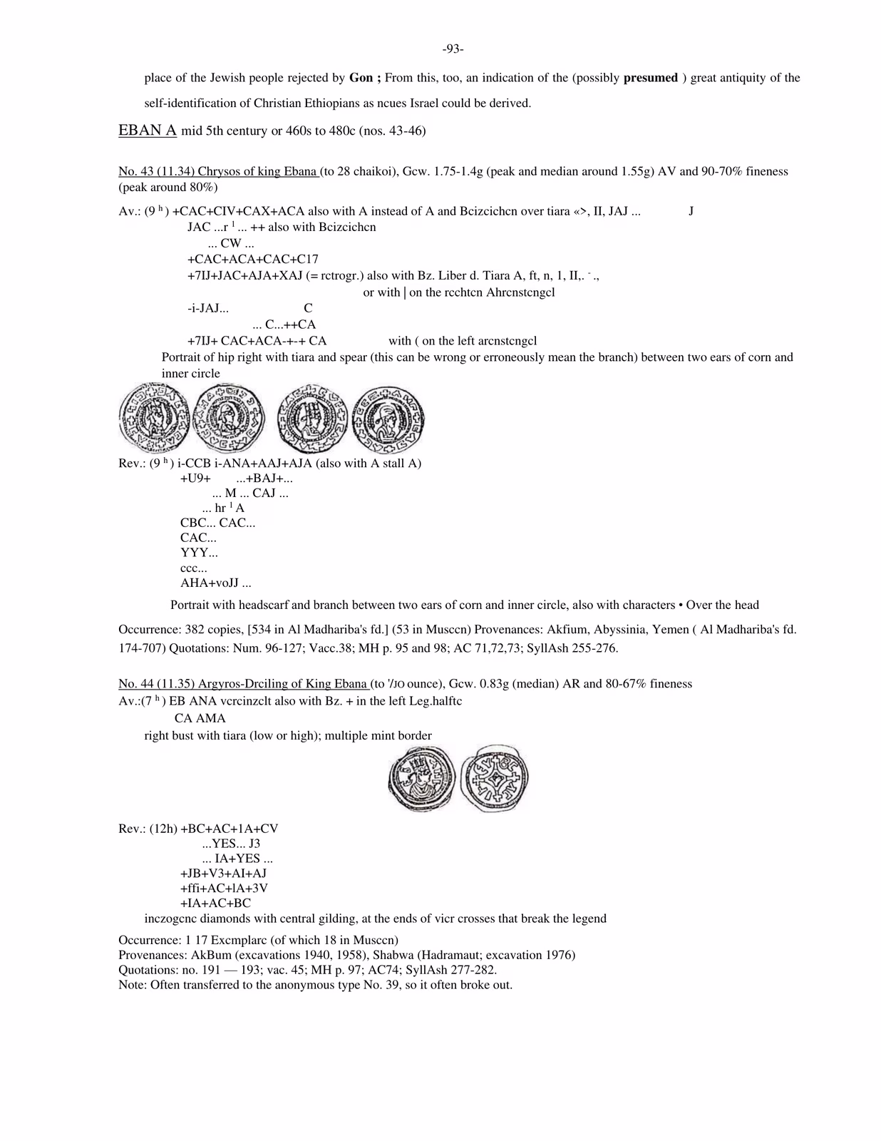 Named catalogue entries: King Ebana, Nos. 43-44.