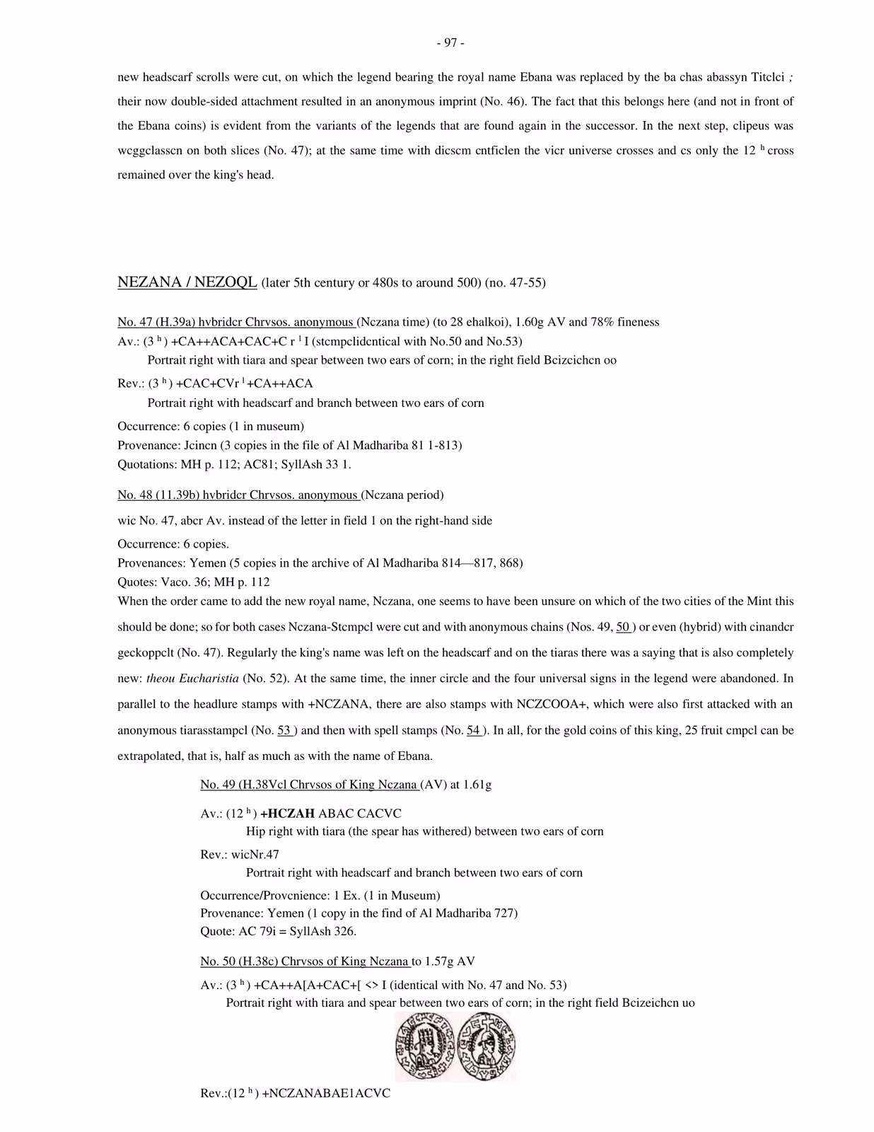 Section heading: NEZANA / NEZOOL (later 5th century or 480s to around 500).