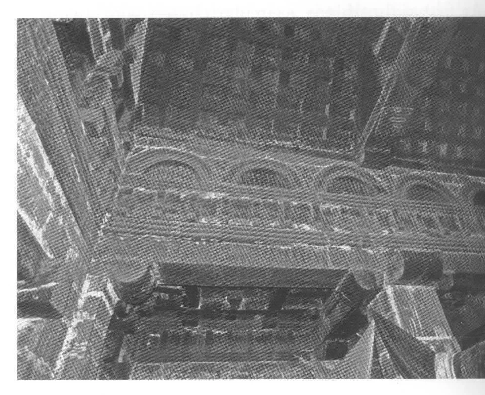 Debra Tekla Haimonot Bethlehem, the north arcade of the nave with the ceiling of the north aisle beyond, 2006.