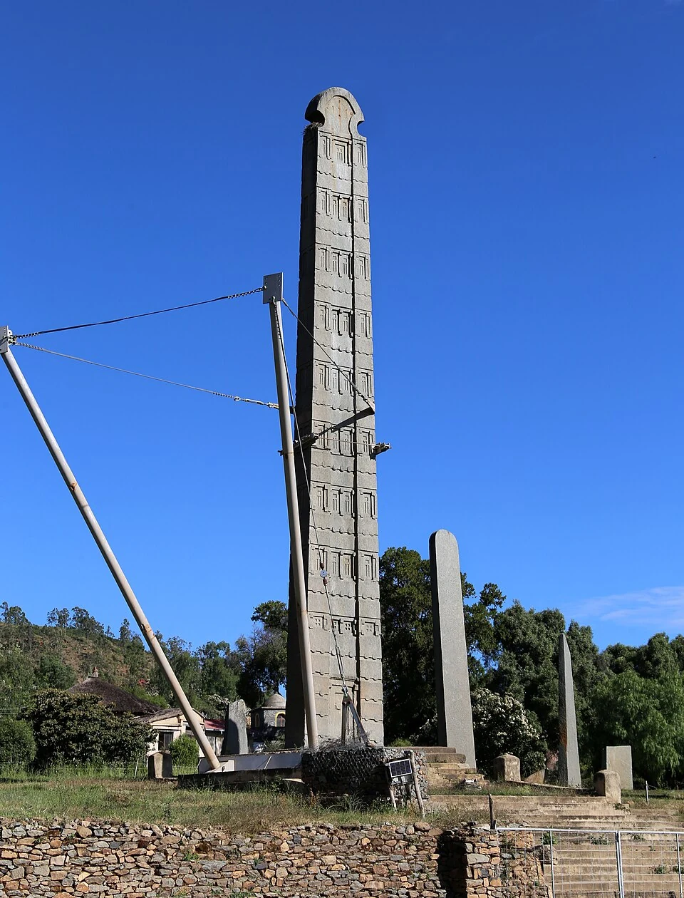 Oblique view of Stele 3 at Aksum.