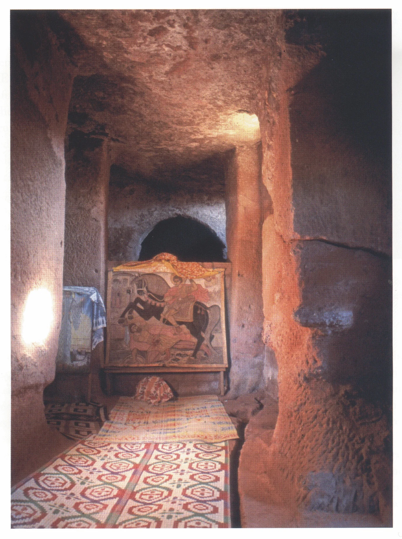 Beta Merkurios, the interior from the southwest, looking between rows of square pillars to the southernmost of three arches leading to the later sanctuary, 2006.