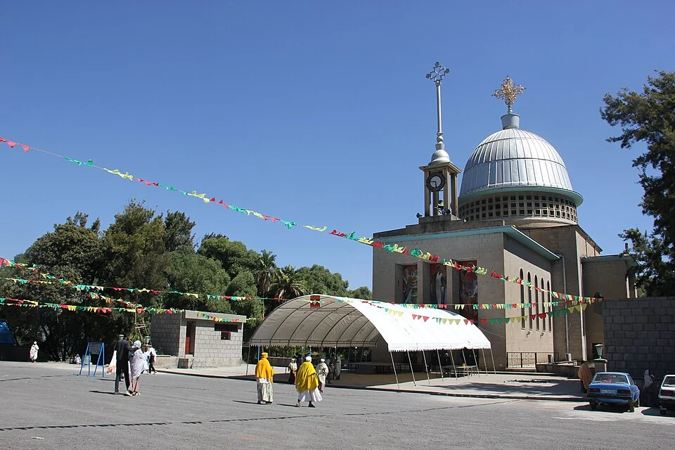 Oblique view of the present church at Debre Libanos Monastery.
