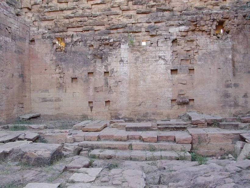 East wall, temple interior