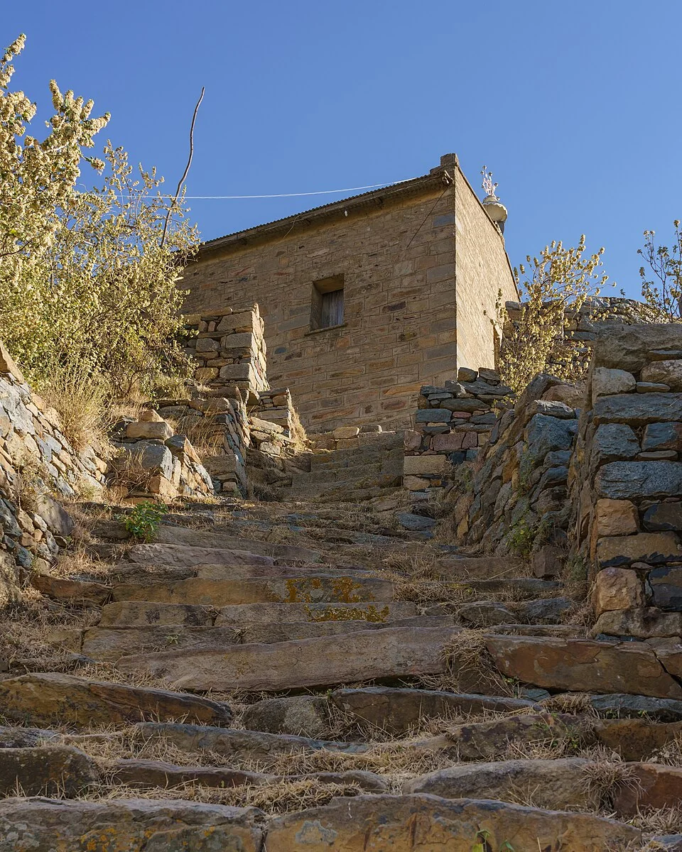 Stepped approach to the church of Abba Pentalewon, 30 January 2018.