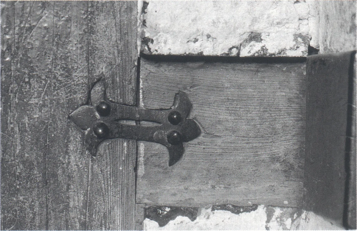Imrahanna Kristos church, metal plate inset on the frame of the north door, 2007.