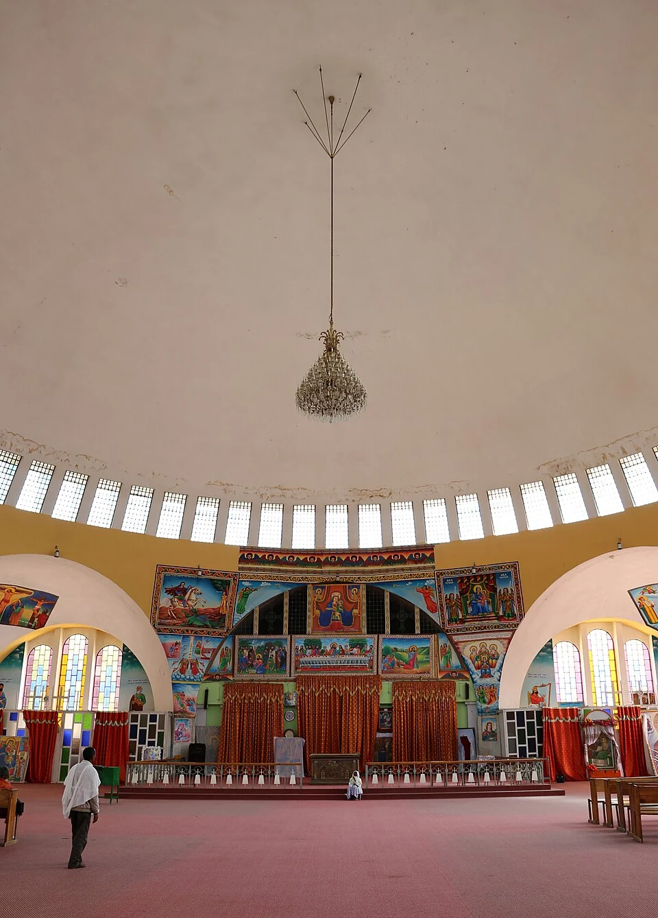 New Cathedral of Saint Mary of Zion: dome and ceiling detail.