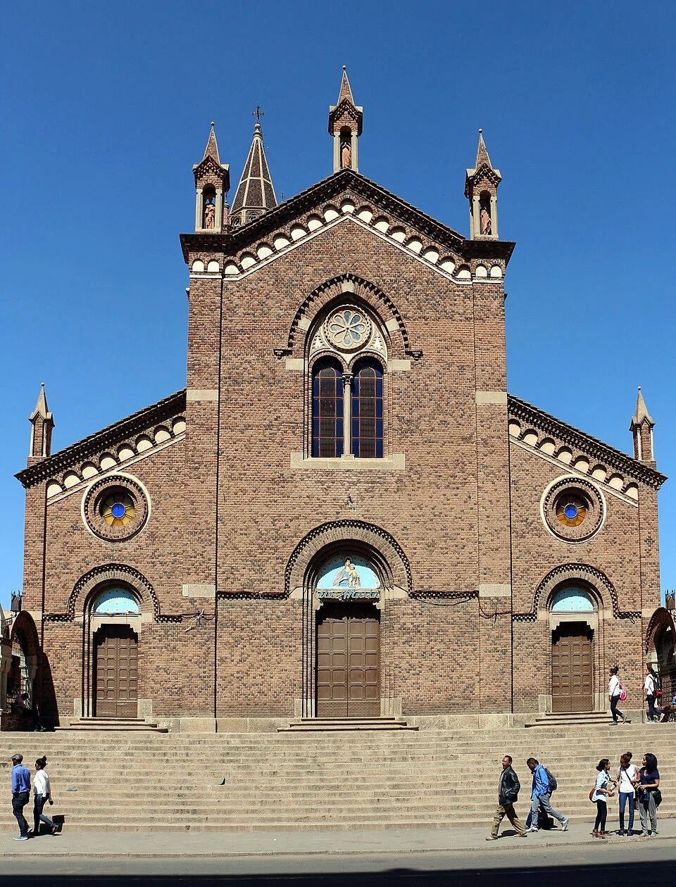 Front facade of the Church of Our Lady of the Rosary, Asmara.
