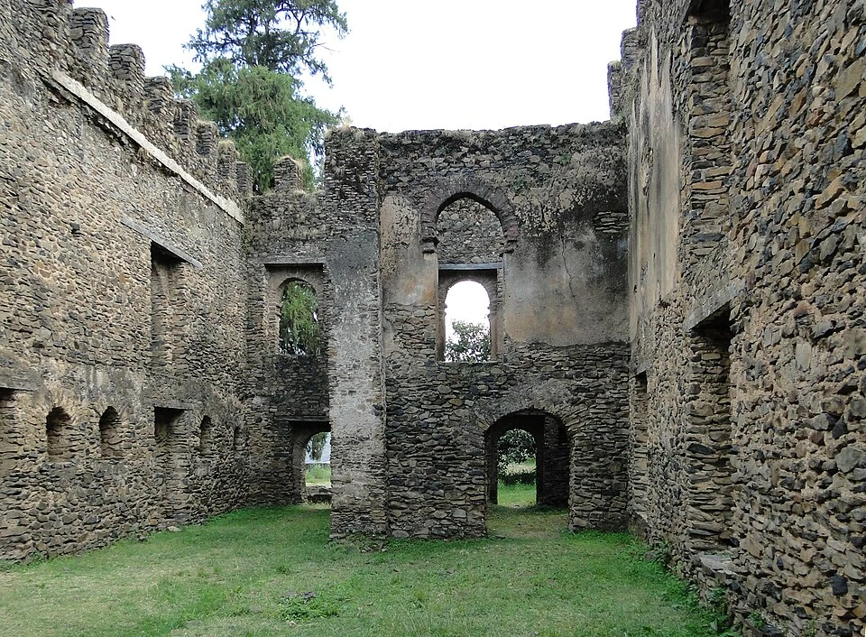 Interior walls and arched openings of Bakaffa’s Palace.