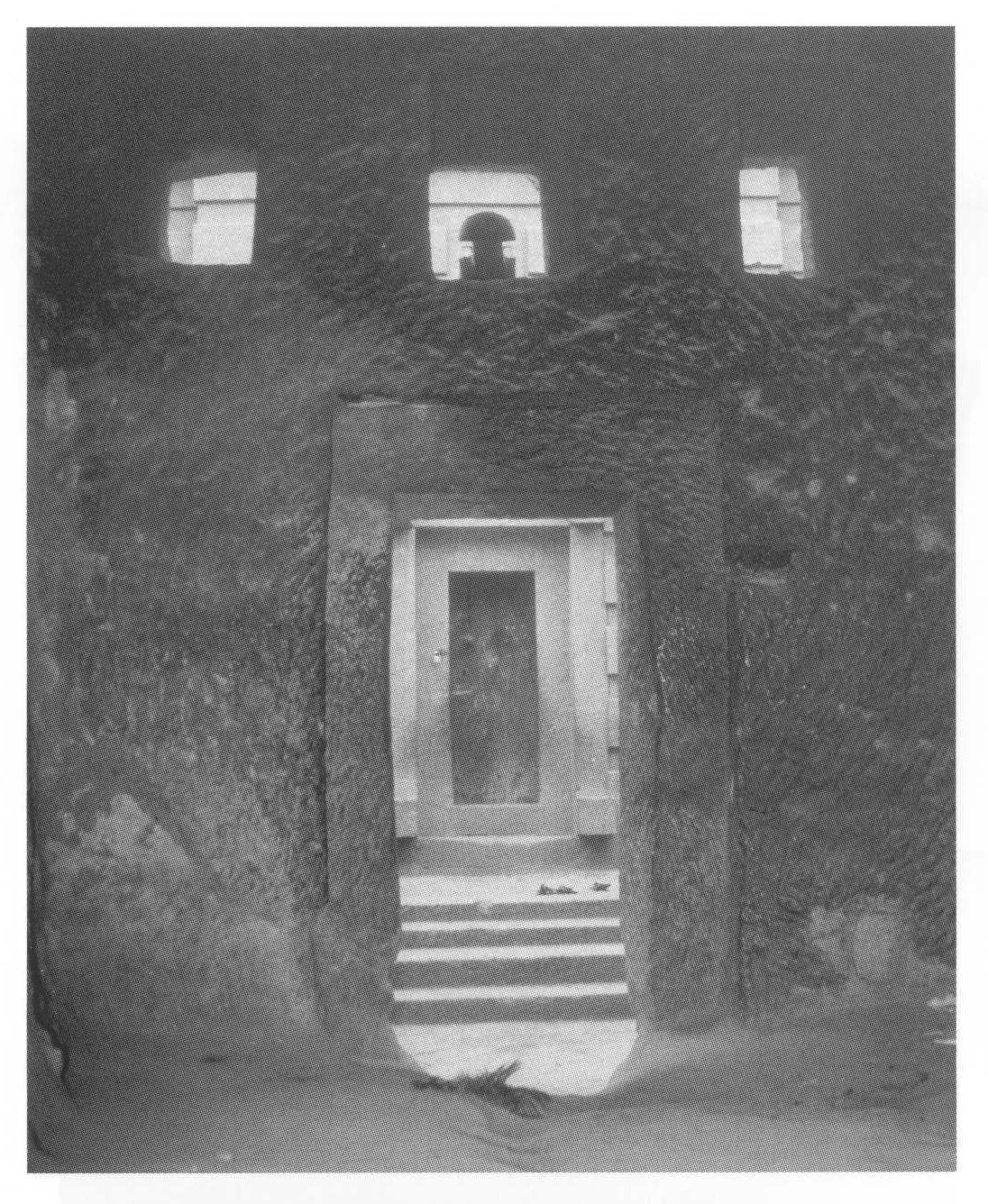 Beta Emmanuel, the original entrance, viewed from the entrance-passage towards the west door of the church, 1997.