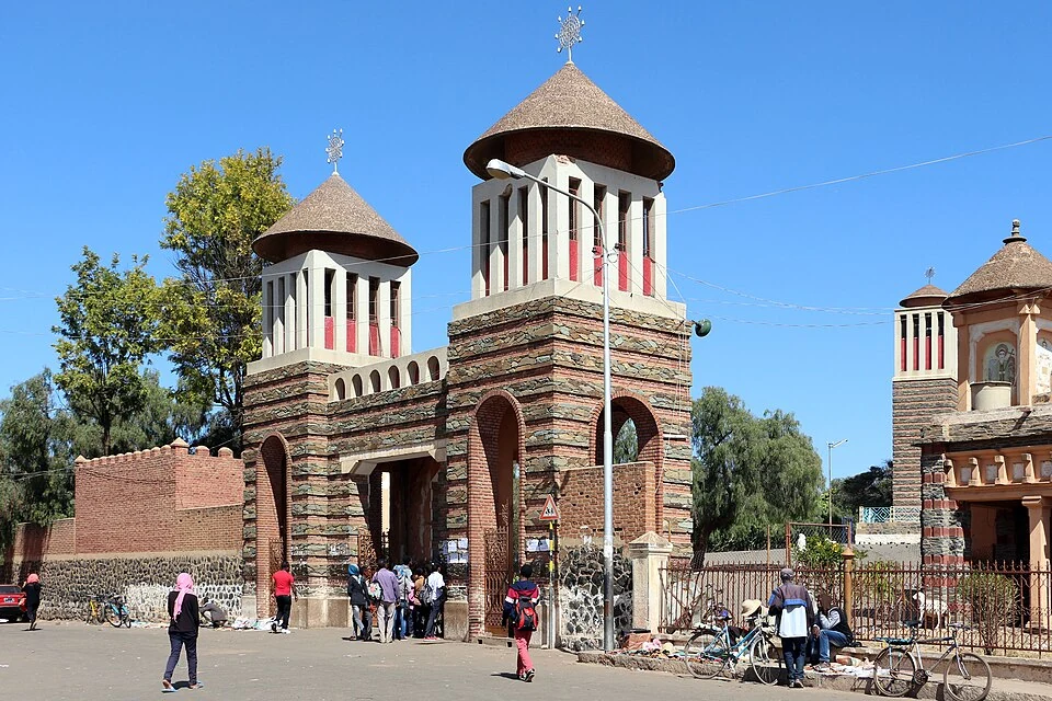 Entrance gateway of Enda Mariam Cathedral, Asmara.