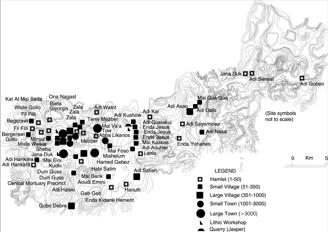 Changing Settlement Patterns in the Aksum-Yeha Region of Ethiopia: 700 BC - AD 850 — illustration 1, PDF page 198